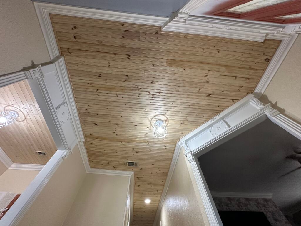 Tongue and groove ceiling by Berglund Services