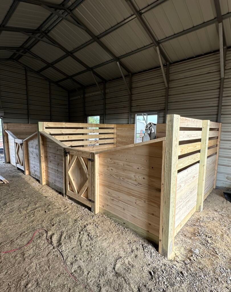 Horse stalls with tack & feed room by Berglund Services