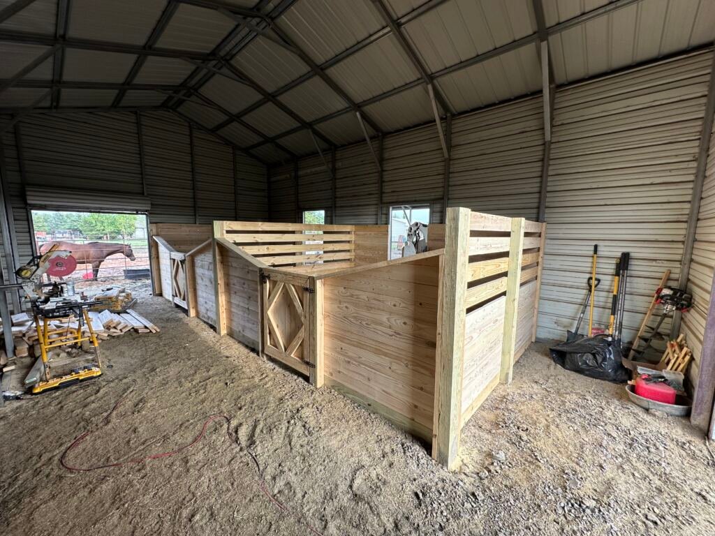 Horse stalls with tack & feed room by Berglund Services