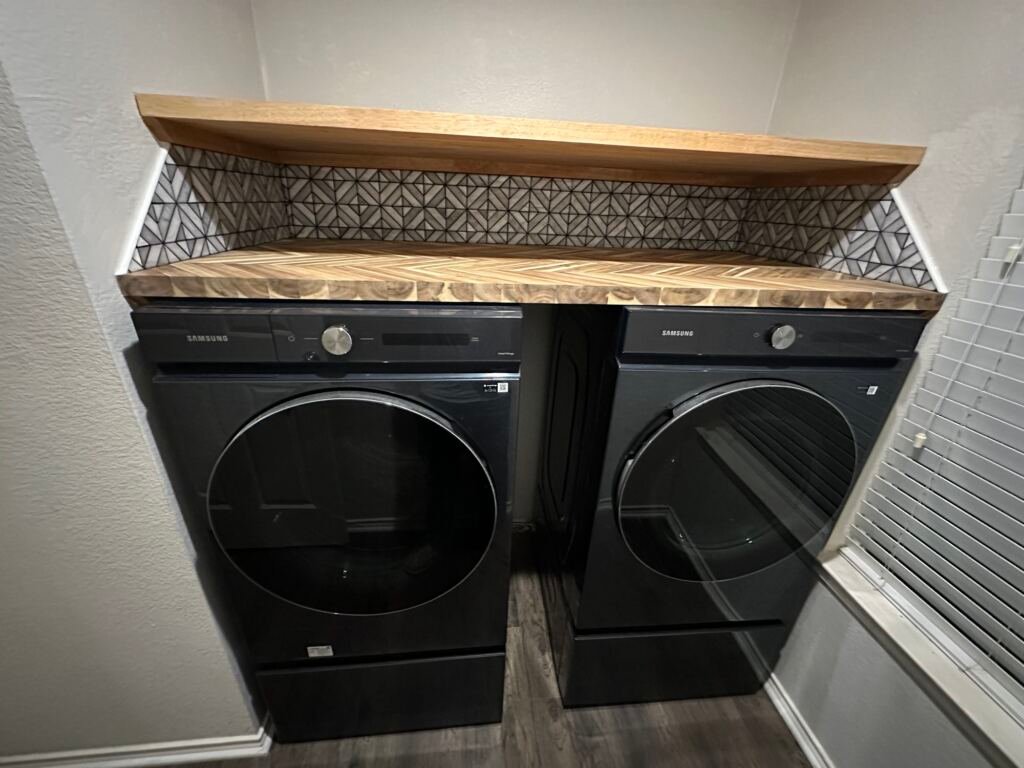 Laundry room shelves